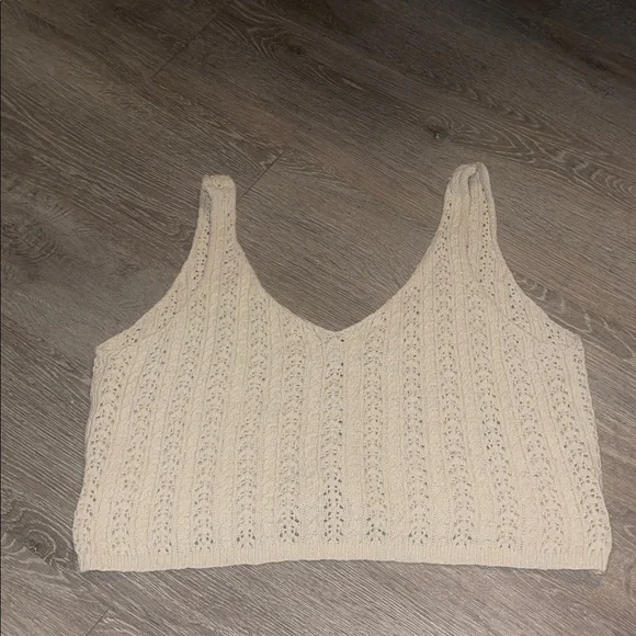 Luca loose knit sweater button up Cream Knit Women's Tank Top large - Picture 6 of 6